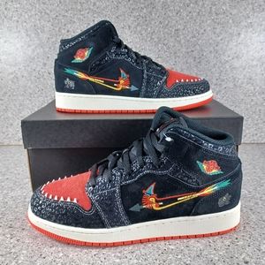 Nike Air Jordan 1 Mid Siempre Familia Sneakers - Size 6.5Y & 7Y Shoes